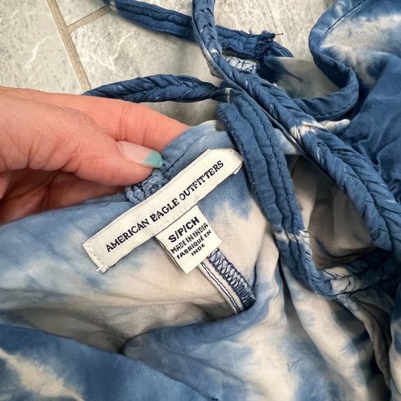 American Eagle Blue Tie Dye Halter Racerback Sun Dress Size Small - Picture 12 of 12